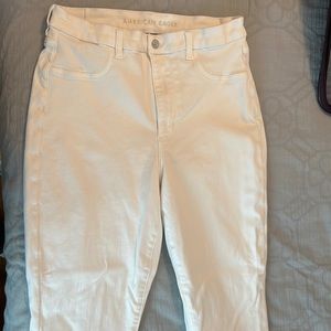 American Eagle white super hi-rise jeggings curvy